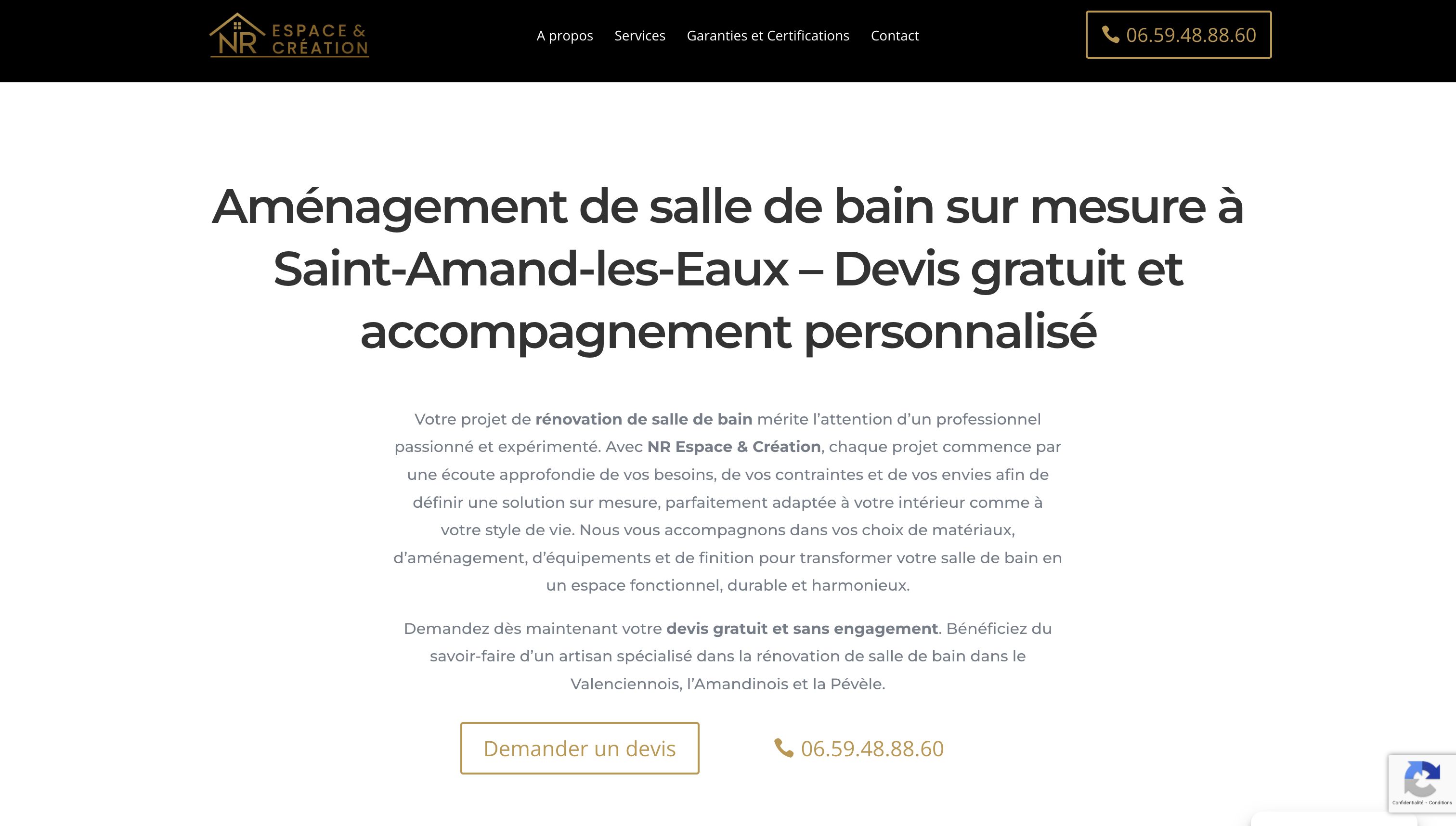 Pages SEO locales du site NR Espace & Création