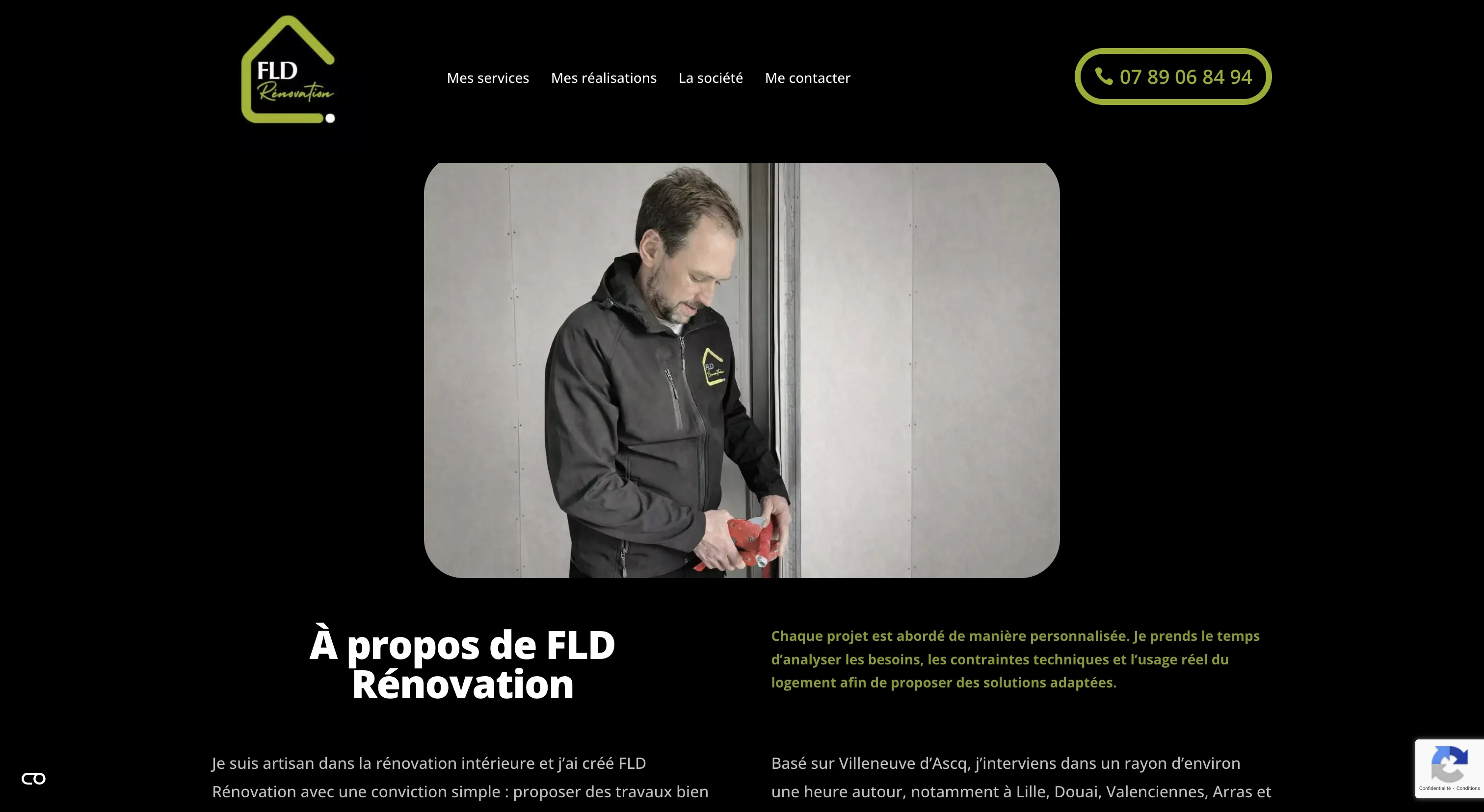 Section présentation de l'artisan FLD Rénovation