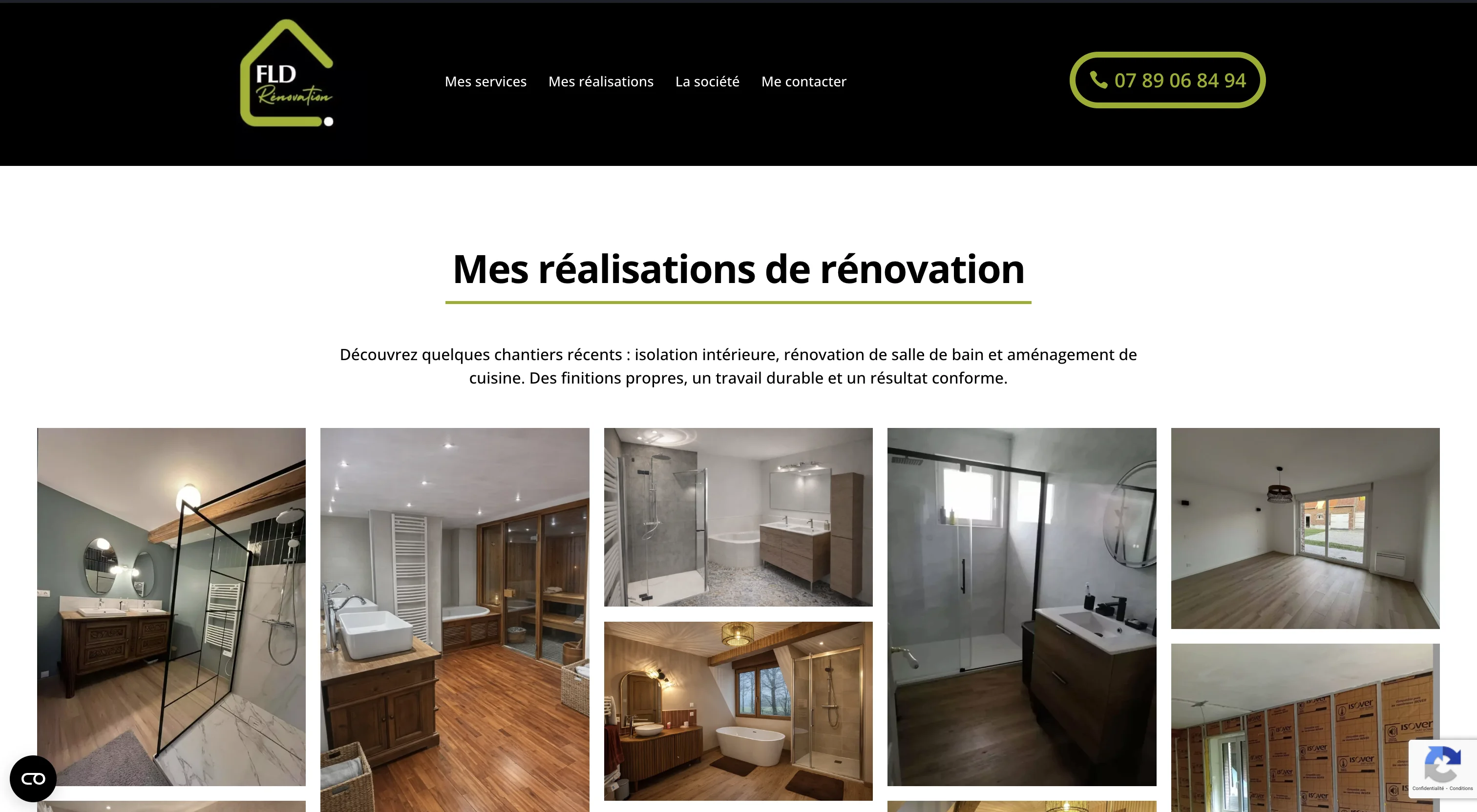 Section réalisations du site FLD Rénovation