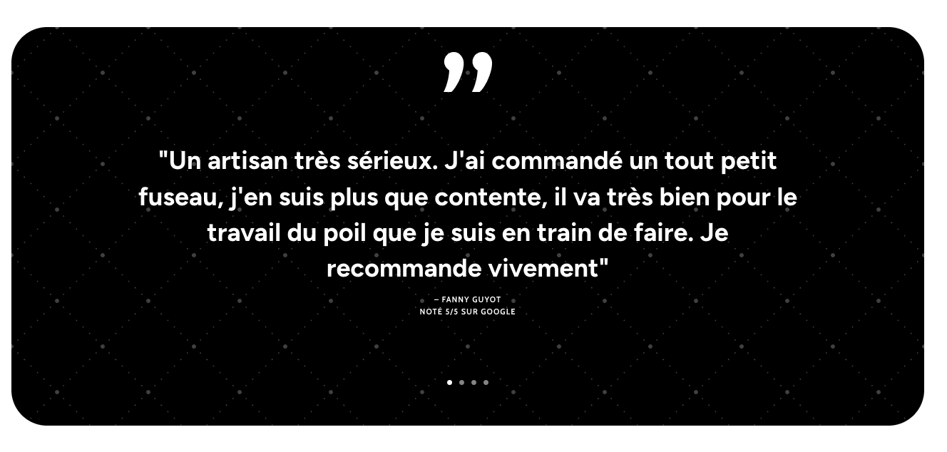 Capture d'écran de la section avis client du site Benjamin Pamart